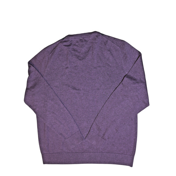 Tommy Hilfiger Men's Sweater Sz XL Argyle Purple Long Sleeve V-Neck Cotton EUC - Picture 3 of 14